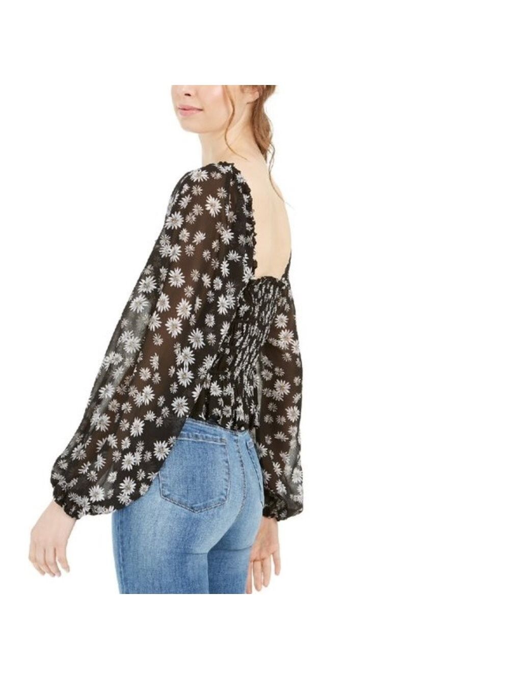 Leyden Daisy Floral Print Cropped Top